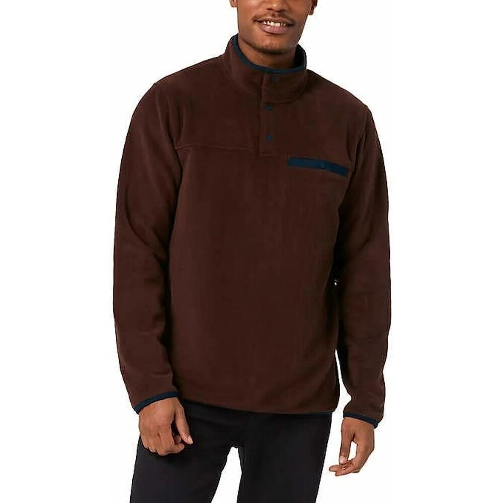 32 Heat Men Quarter Snap Fleece Pull Over Sweater XXL Red Maroon Mock Neck